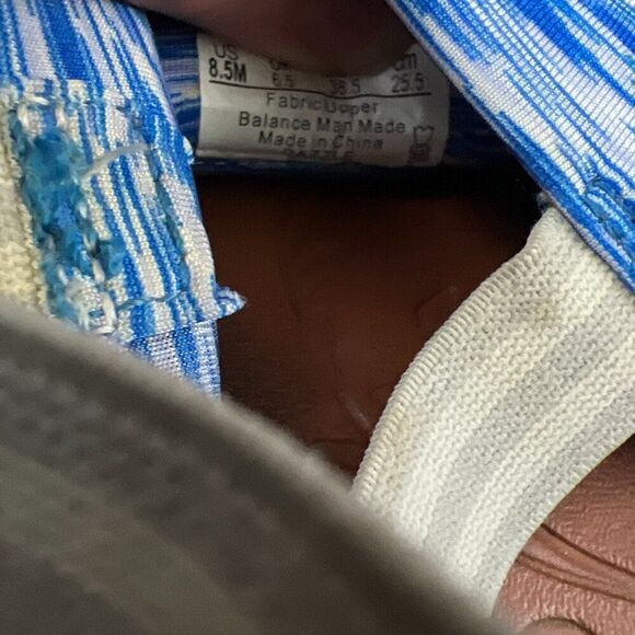 Bzees Platforms Sandals Womens 8.5 Blue White Slip On Thong Comfort Shoe - Picture 8 of 10